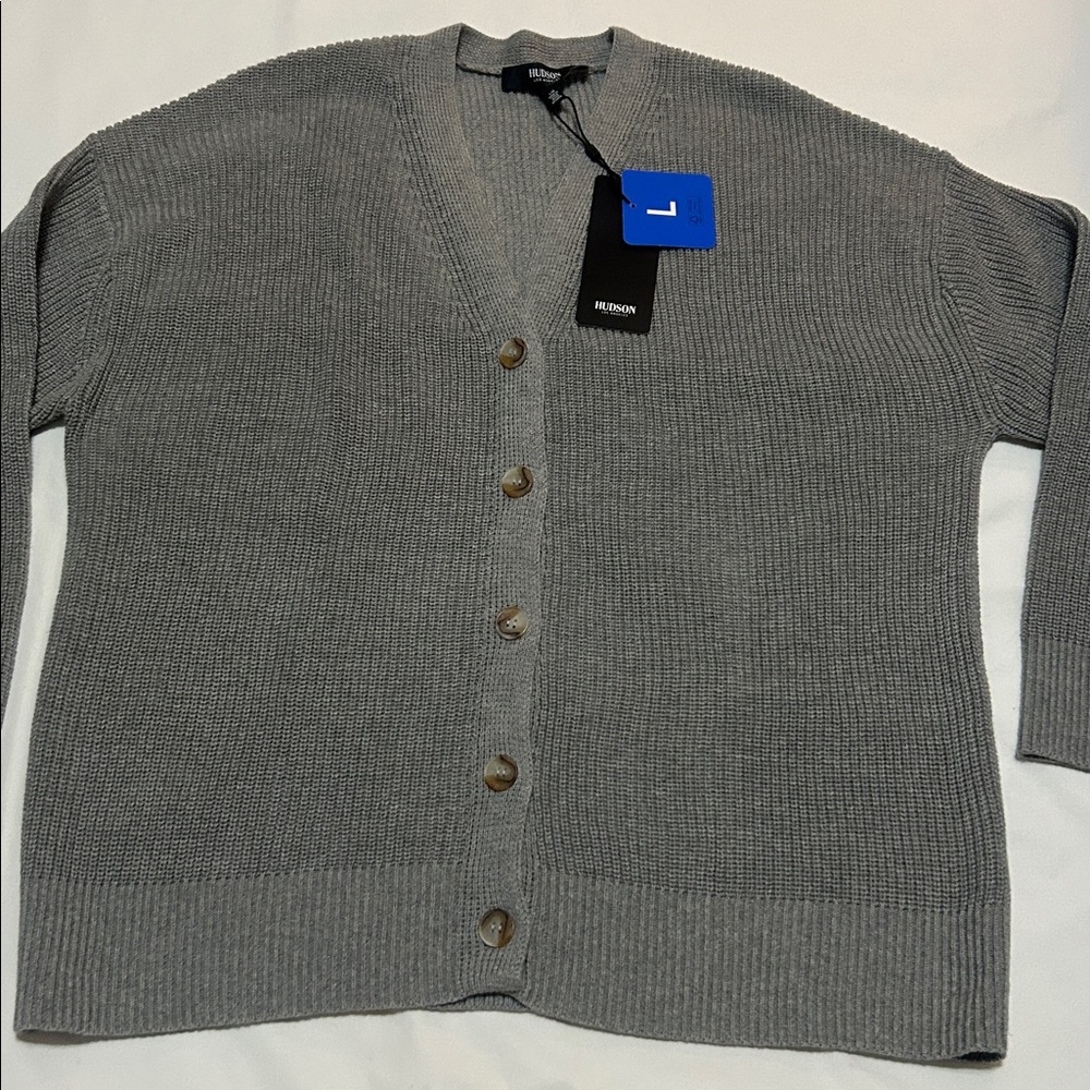 Hudson Gray 100% Cotton Buttondown Cardigan L NWT